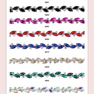 Applique STRASS au mètre en cristal véritable