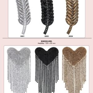 Applique STRASS plume en cristal véritable