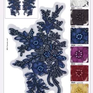 Applique STRASS tissu et cristal véritable