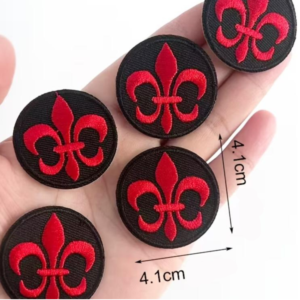 Écusson Thermocollant Fleur de Lys Rouge