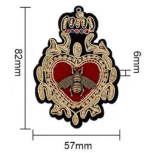 Écusson Thermocollant Abeille Couronne Rouge