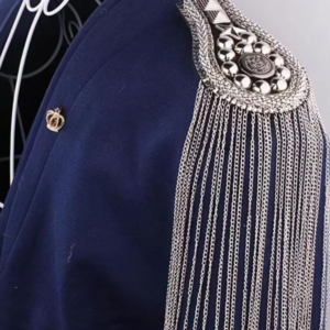 Épaulette Militaire à Chaînes Argent