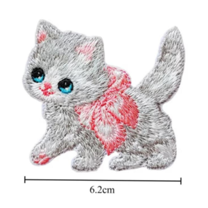 Écusson Thermocollant Chat Gris