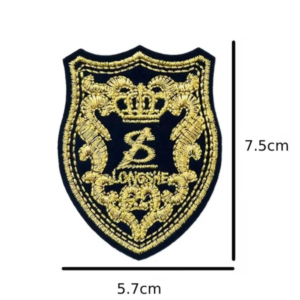 Écusson Thermocollant Blason Couronne Noir Or