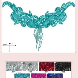 Applique STRASS brodé à coudre col arabesque