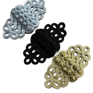 Brandebourg à coudre – noir, doré ou argent