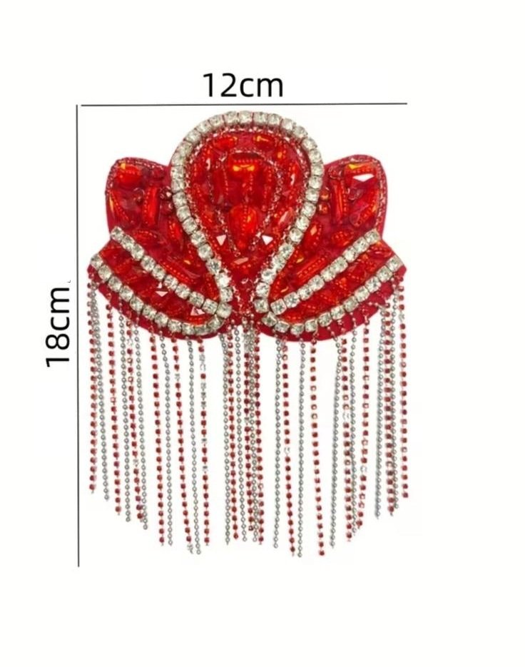 Épaulette décorative en strass à franges – Image 2