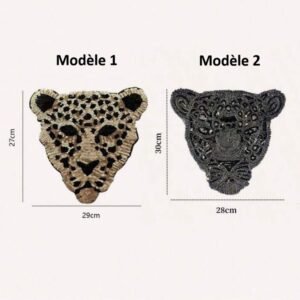 Écusson thermocollant tête de félin