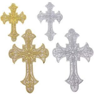 Motif thermocollant brodé doré ou argent