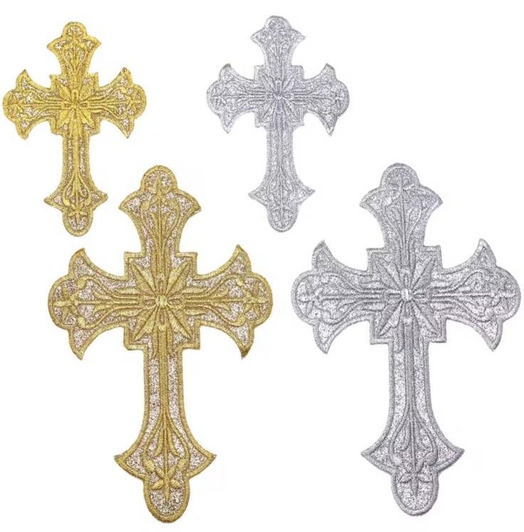 Motif thermocollant brodé doré ou argent