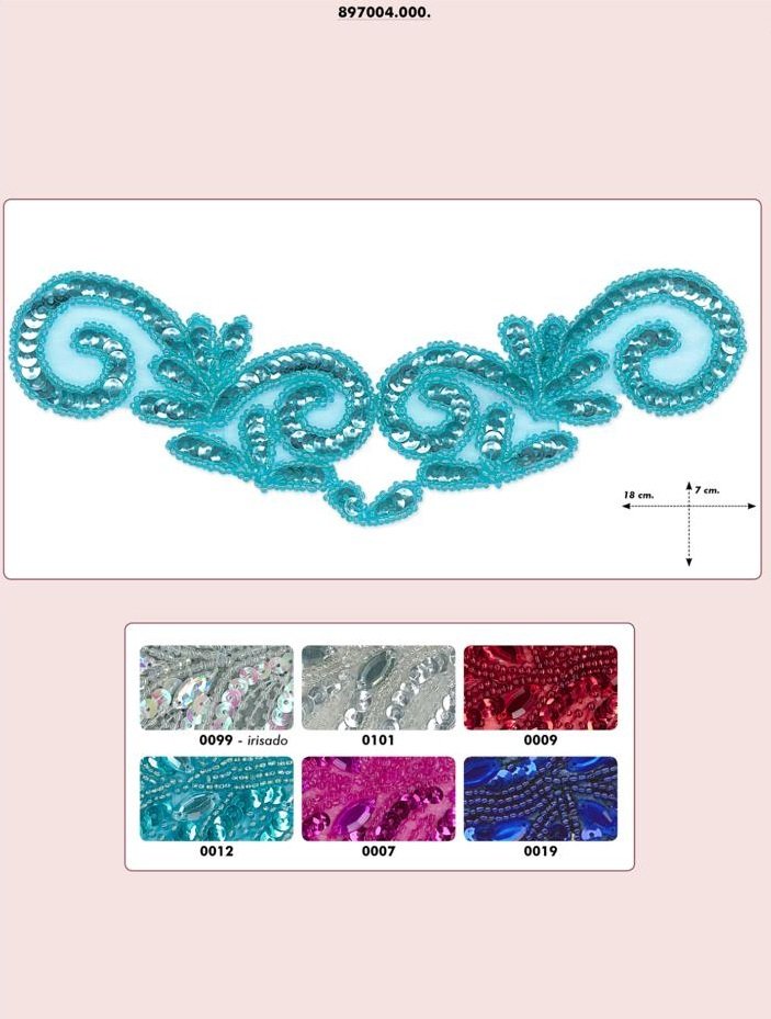 Applique STRASS brodé à coudre – 18 x 7 cm