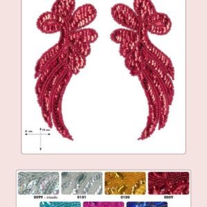 Applique STRASS brodé à coudre plume