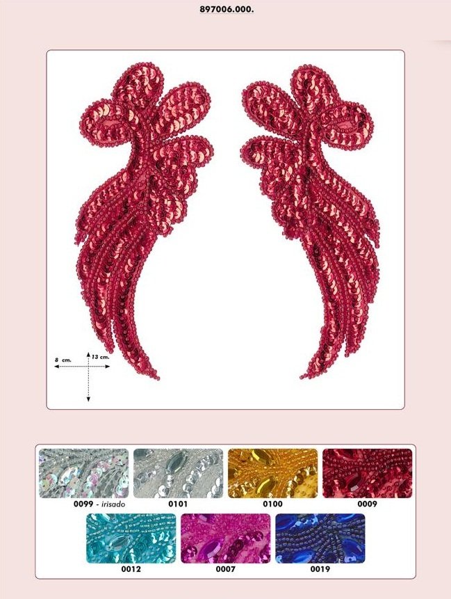 Applique STRASS brodé à coudre plume