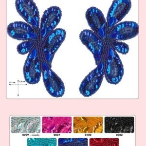 Applique STRASS brodé à coudre fleur stylisée