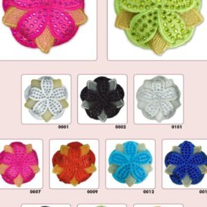 Plastron STRASS brodé thermocollant fleur ronde