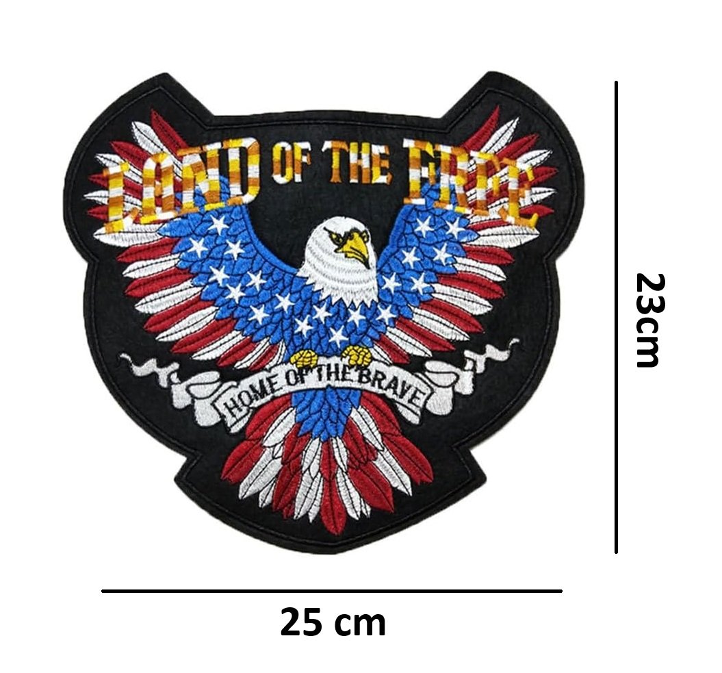 Écusson thermocollant aigle brodé grand format