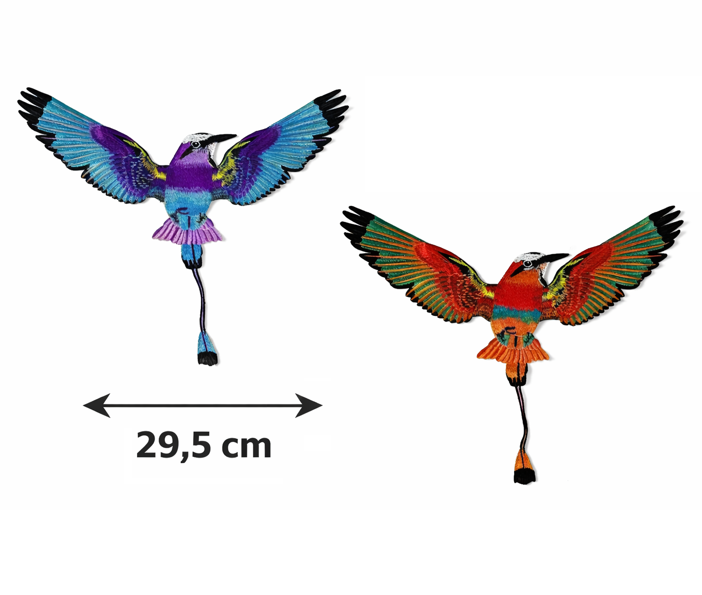 Patch thermocollant perroquet brodé grand format