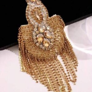 Épaulette à franges dorées en strass