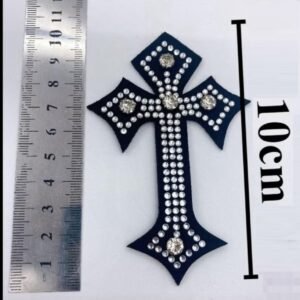 Patch thermocollant croix avec véritables strass
