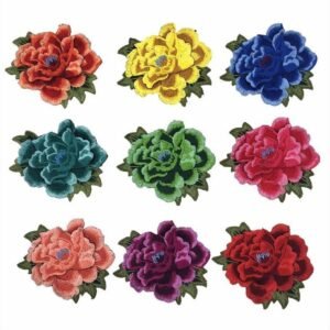 Belle fleur brodé 3D à coller ou a coudre