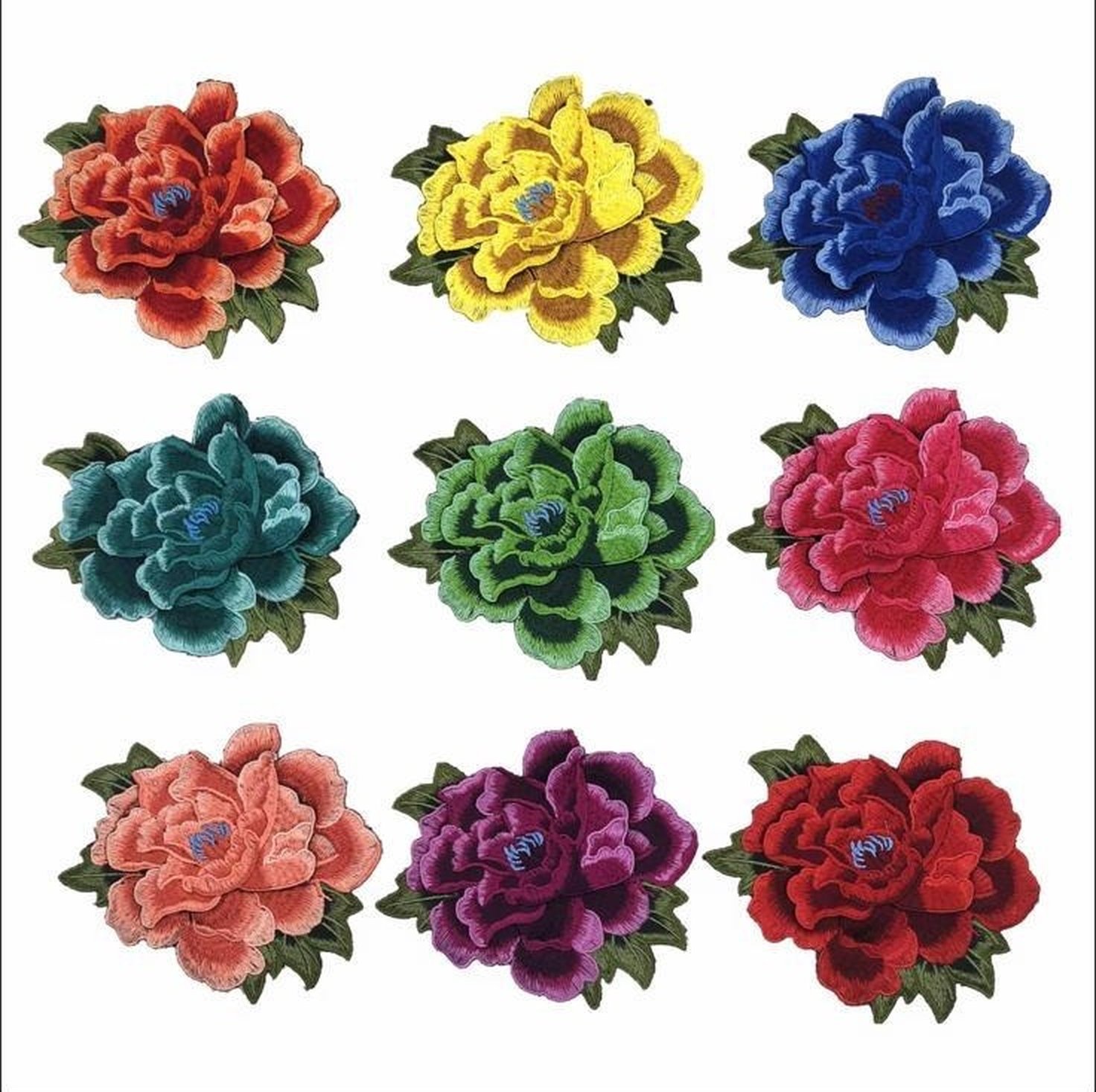 Belle fleur brodé 3D à coller ou a coudre