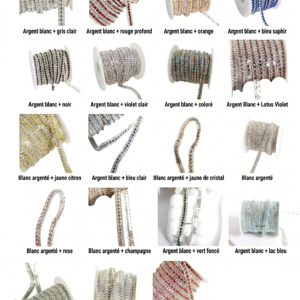 Strass au mètre fond métal argenté